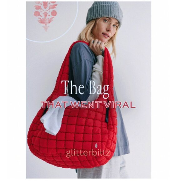 Free People Quilted Carryall Winterberry  - BRAND NEW WITH TAGS - Picture 1 of 11